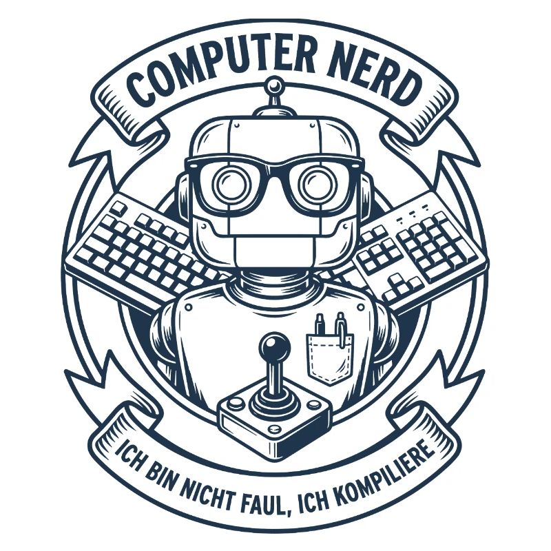Computer Nerd Roboter Logo