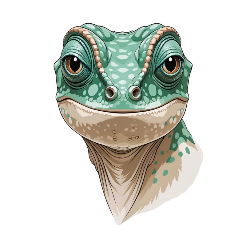 Gecko Head Illustration