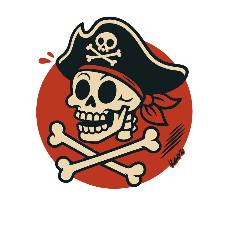 Crâne de pirate avec os