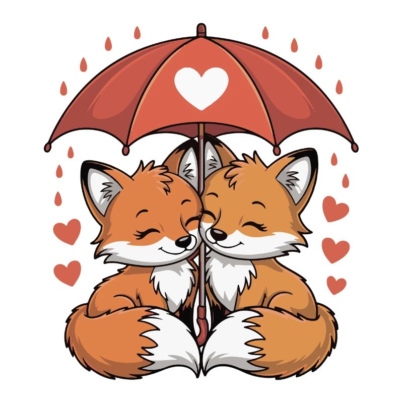 Fuchs Comic Paar Liebe