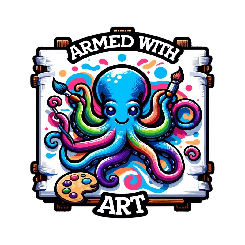 Art Octopus with Paint Stains