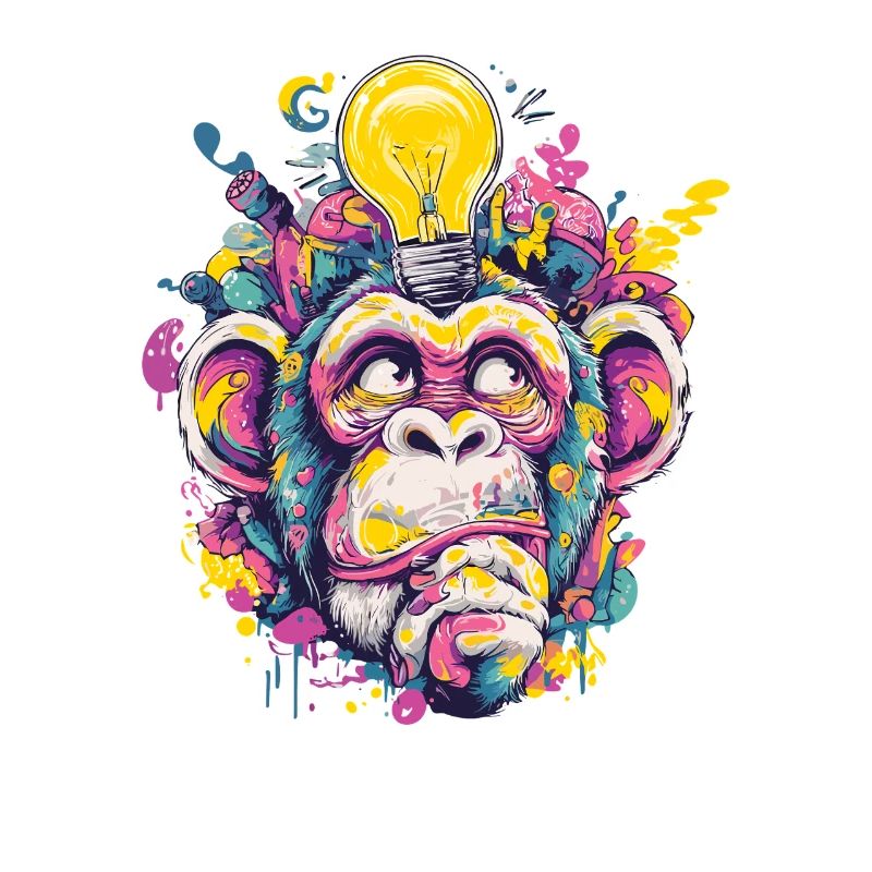 Leuchtender Affe Graffiti