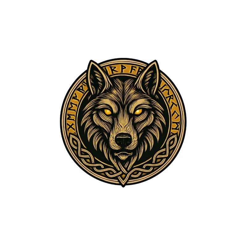 Wolfsmedaillon mit Runenring