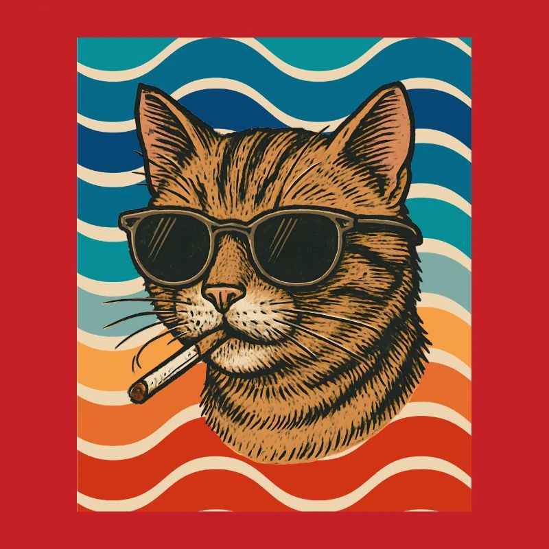 Cat Summer Sunglasses Cigarette