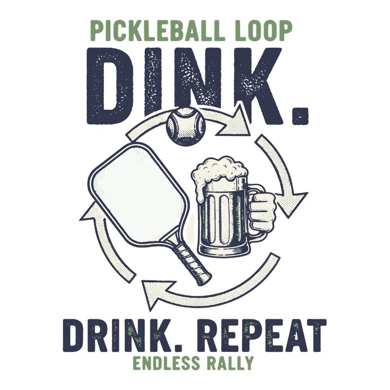 Pickleball Funny Player Dink Drink Repeat Play