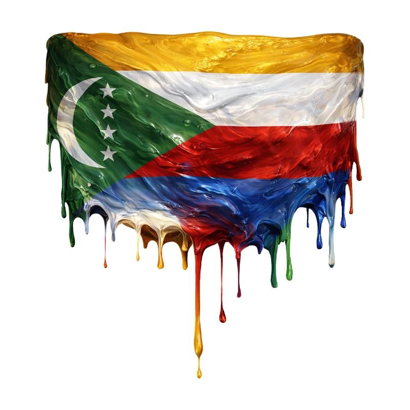 Drapeau des Comores : Couleurs flottantes
