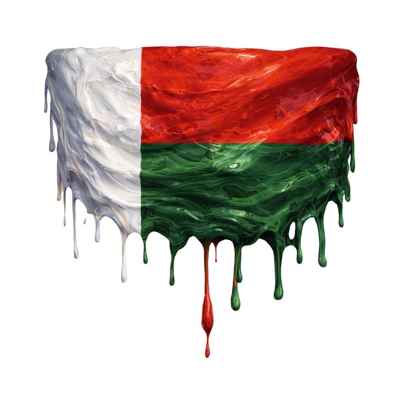 Drapeau de Madagascar en art de goutte