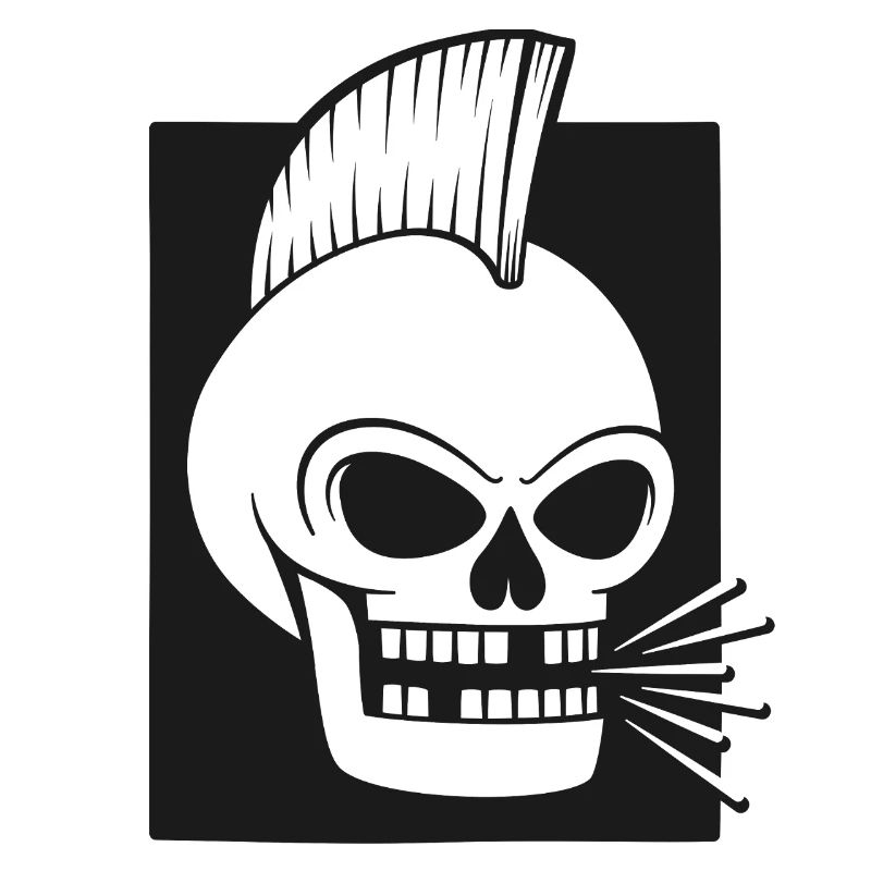 Punk Rock Skull With Mohawk