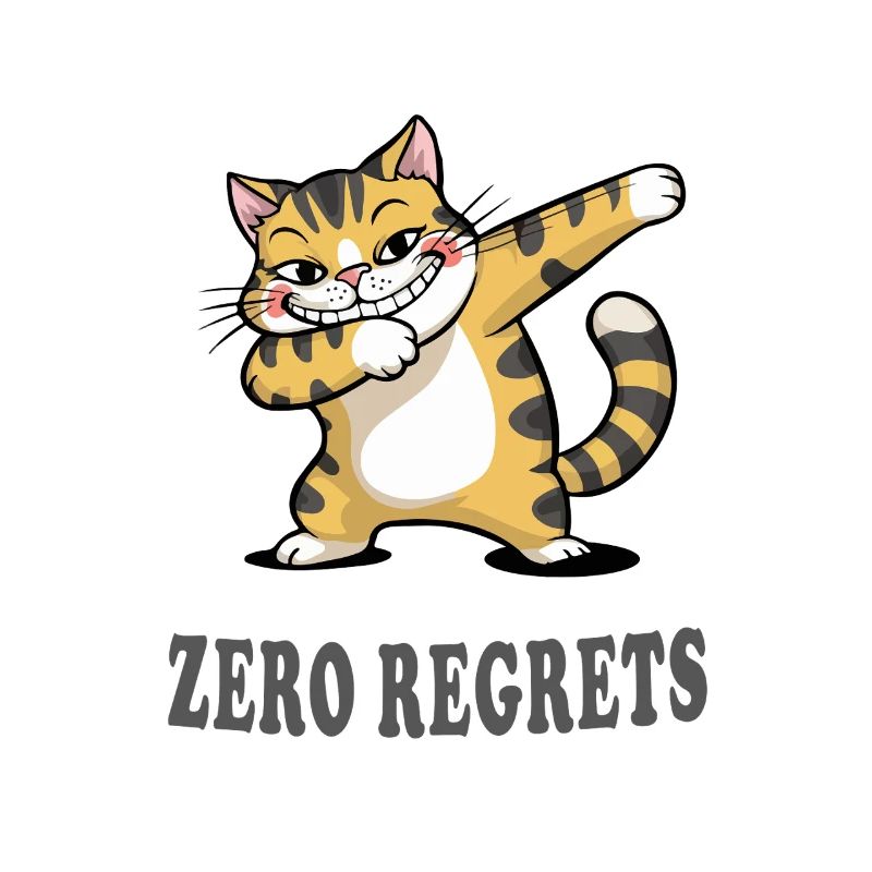 Zero Regrets Funny Cat Sarcasm Design