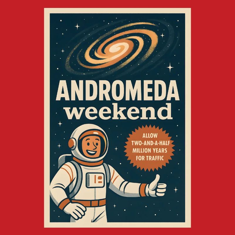 Andromeda Wochenende | Space Humor Retro