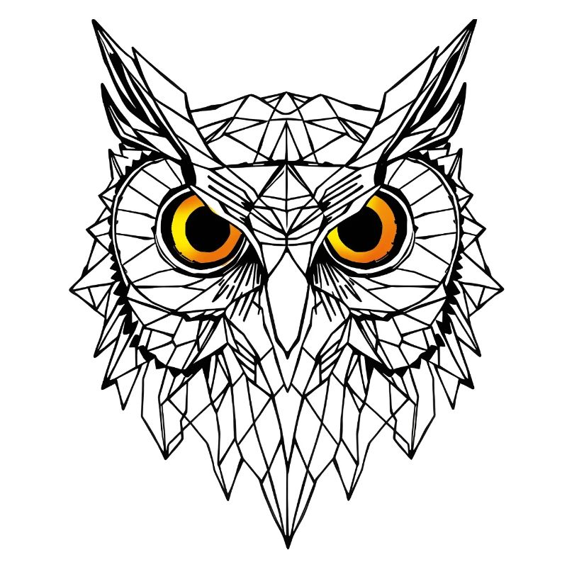 Geometrische Lineart Eule