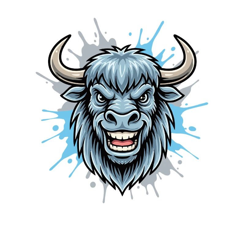 Éclaboussure de tête de bison bleu