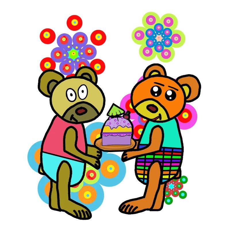 Retro Teddy Blumen Geburtstag Muttertag  Bär