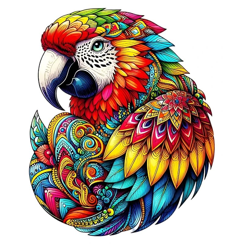 Perroquet décoré de Mandalas
