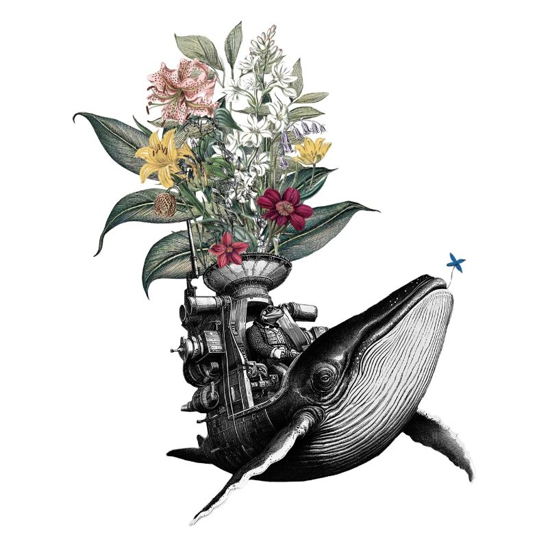 Félicitations – Grenouille, Baleine, Fleurs