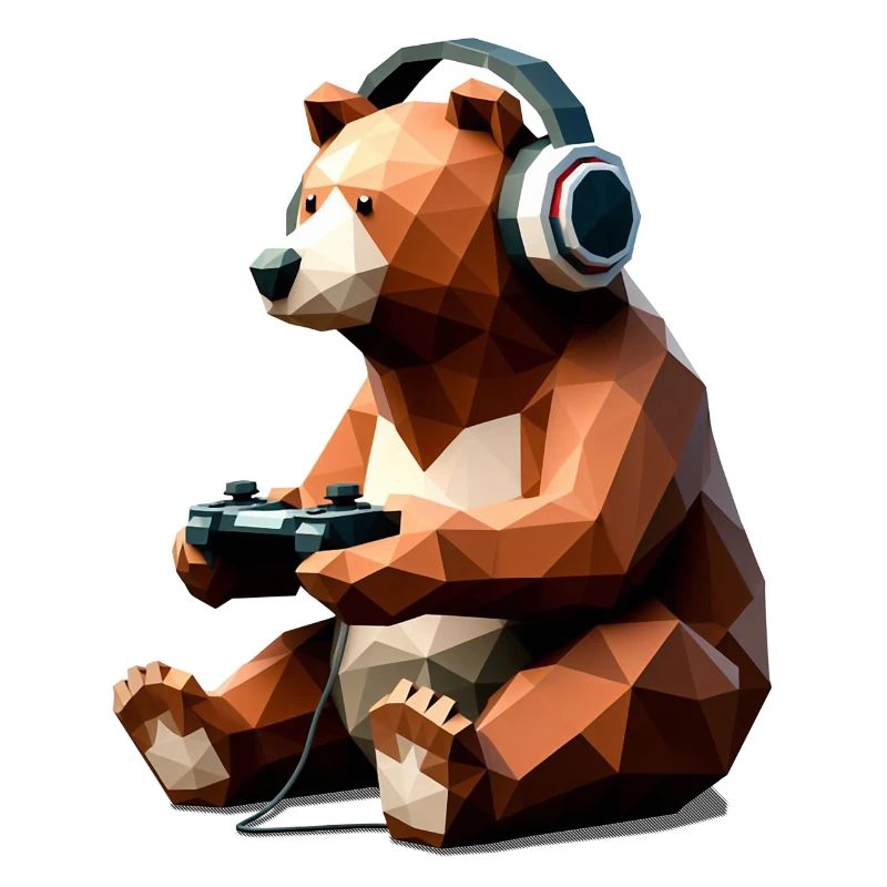 Gaming Bear with Headset & Controller