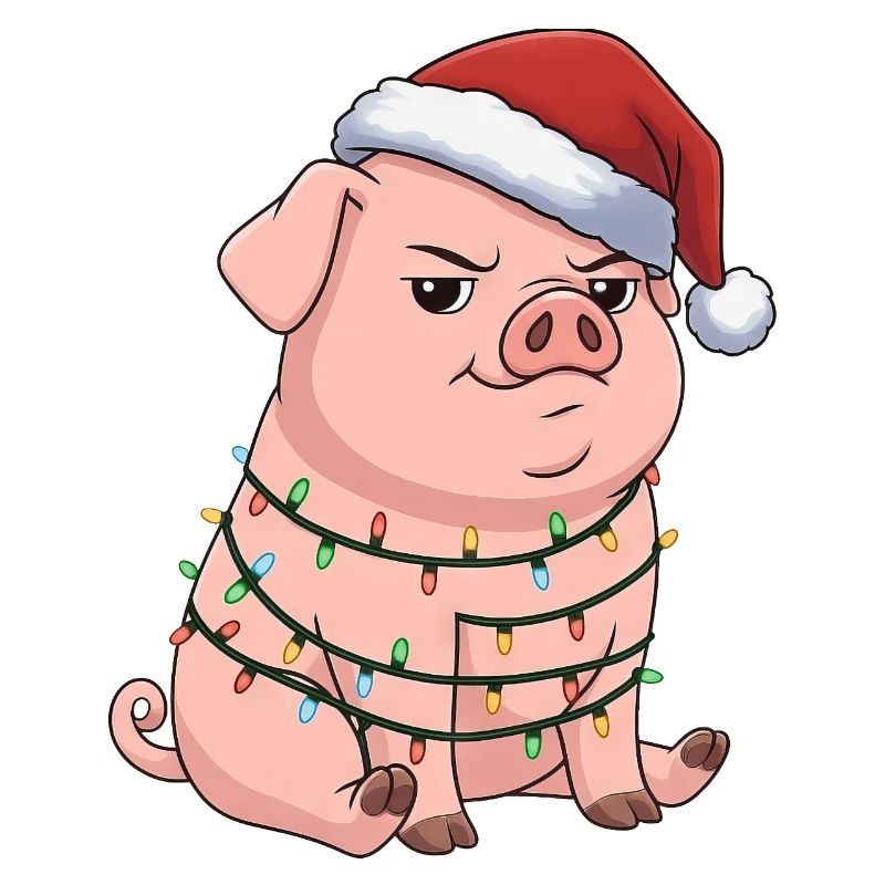 Grumpy Pig Christmas Clumsy Santa Funny