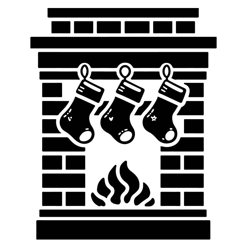 Chaussette de Noël avec cheminée