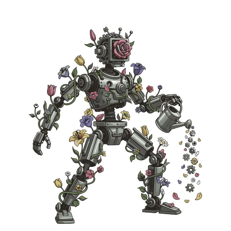 Blooming robot flora art