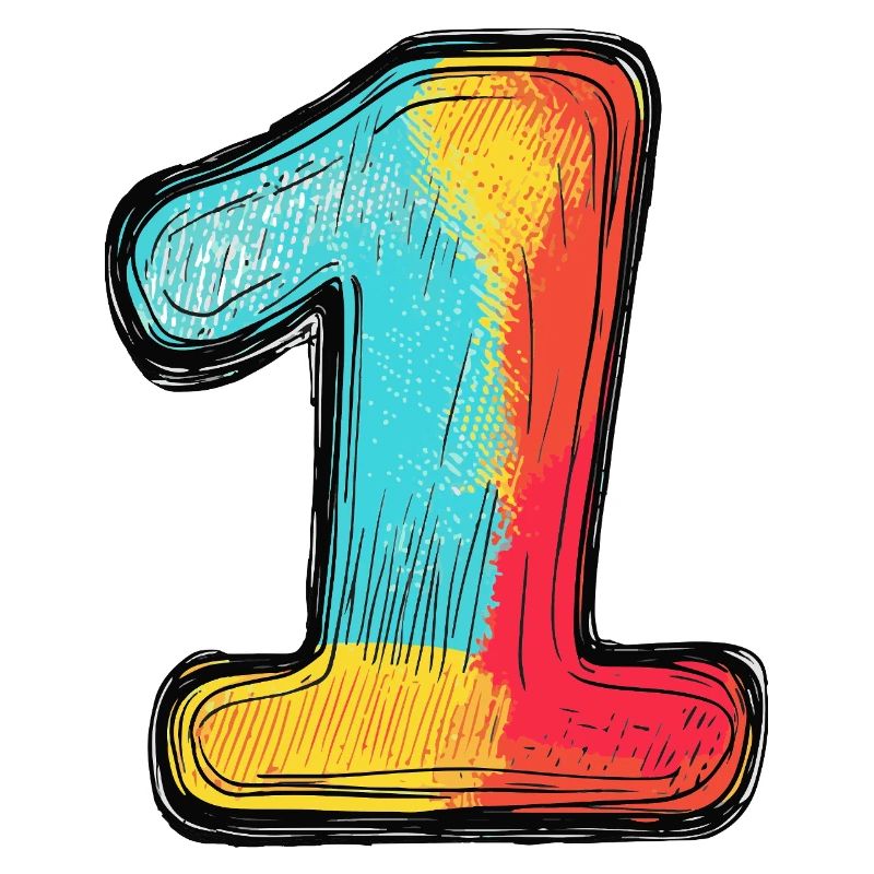 1 Number Multicolored