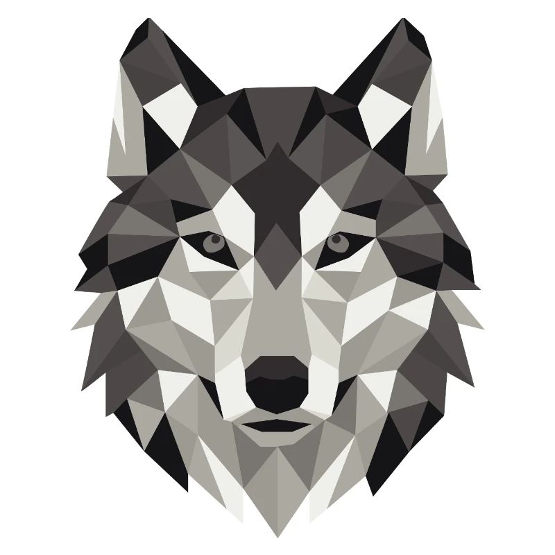 Géométrie Lowpoly de Wolf Head
