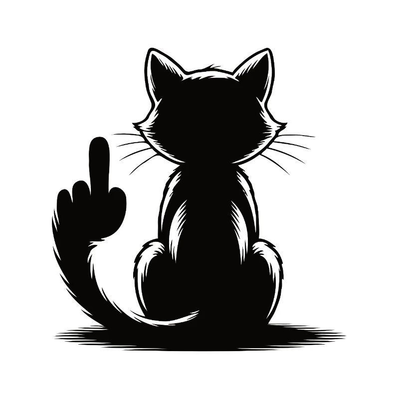 Recognize the Signs Cat Middle Finger