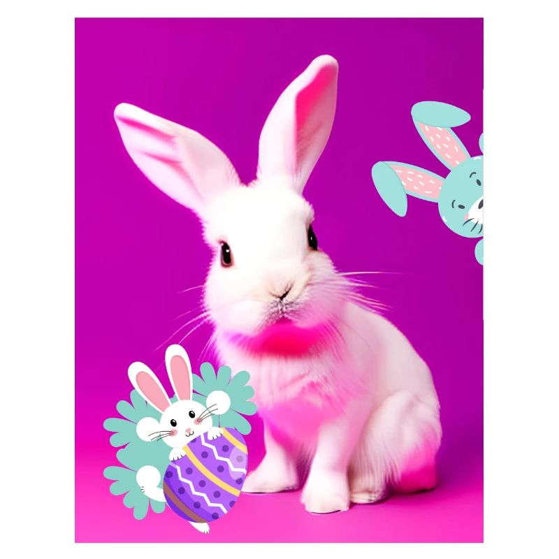 Pink Easter Bunny with Easter Egg Pink