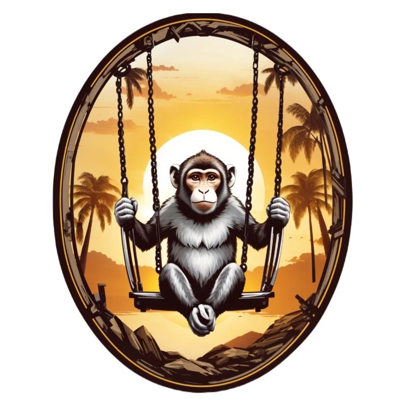 Singe sur balançoire