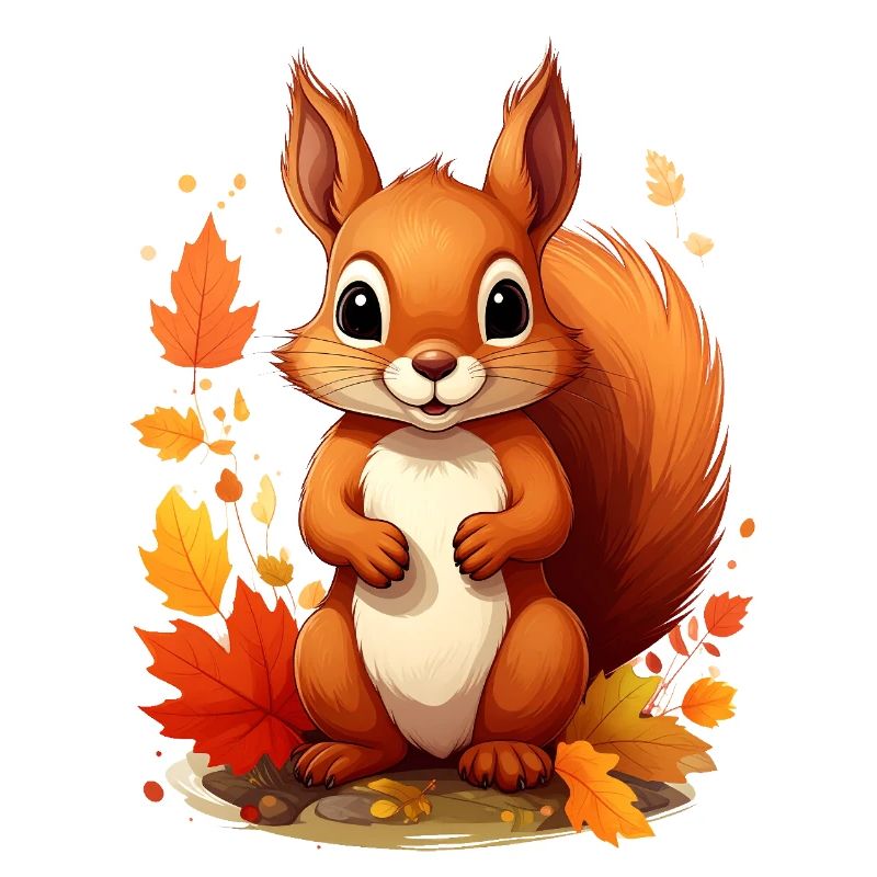 Écureuil mignon en automne