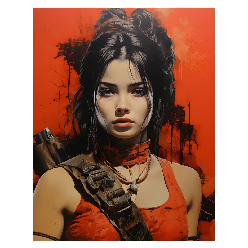 Warrior in Flame Red