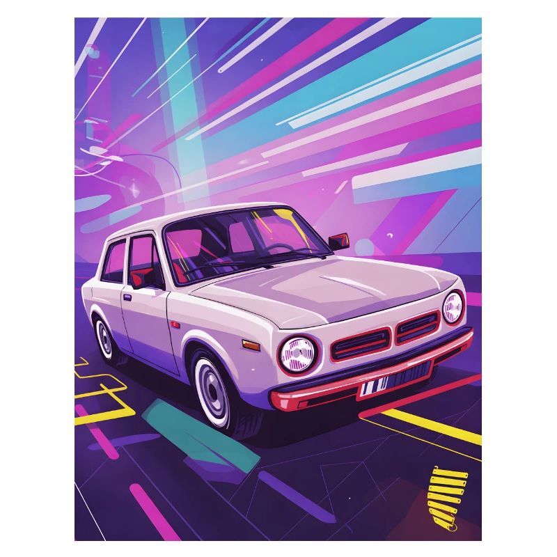 Synthwave Auto dans un style rétro