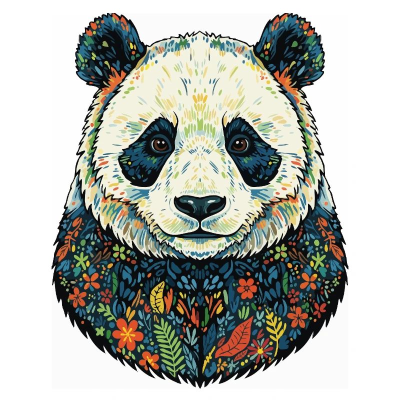 Portrait de Flora Panda avec des fleurs