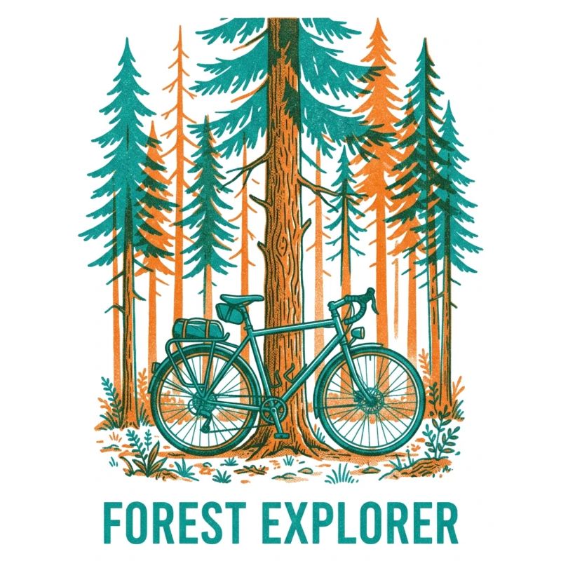 Art vélo Risograph Forest Explorer