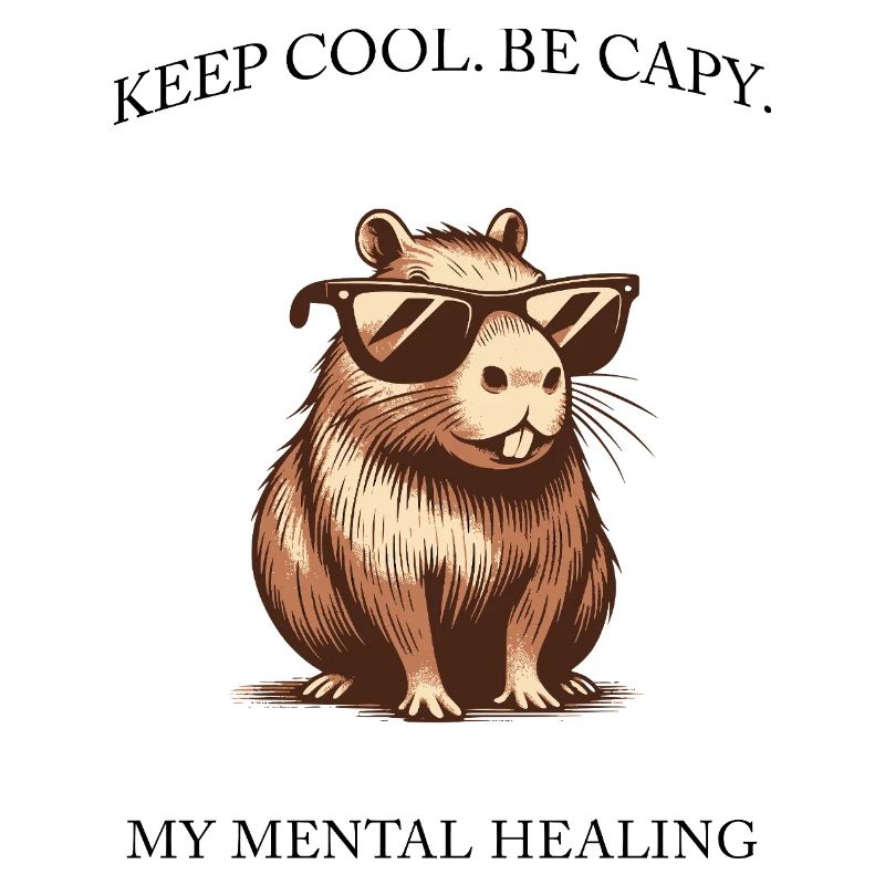 Capybara- Keep Cool, Be Capy - Minimalist Design