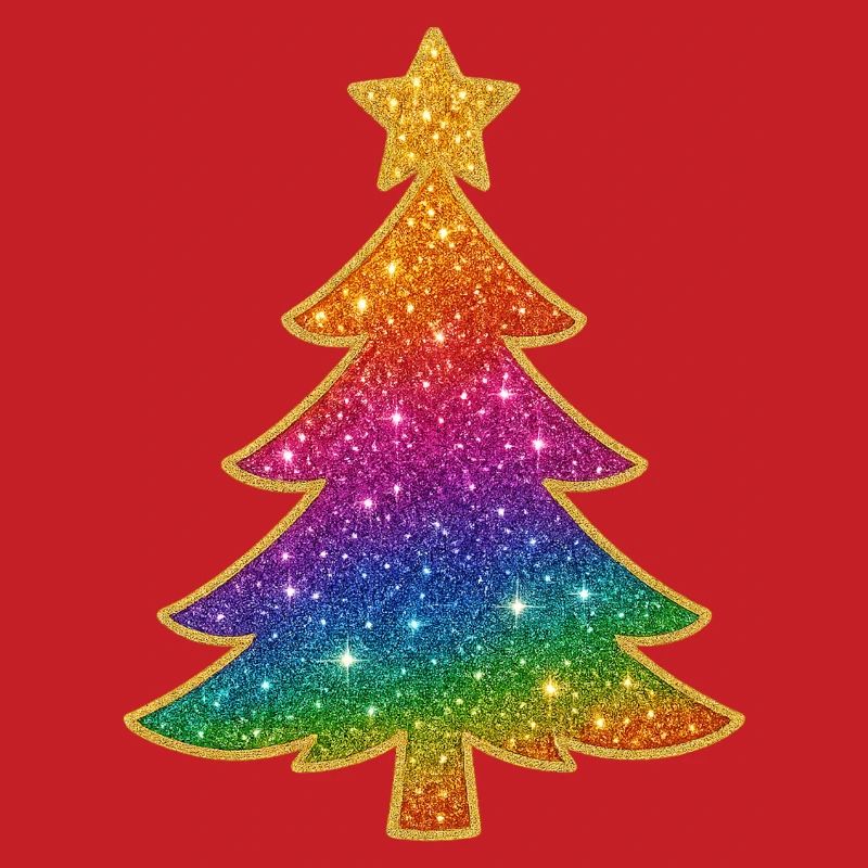Rainbow Glitter Christmas Tree