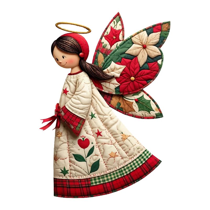 Ange de Noël avec des fleurs de Noël