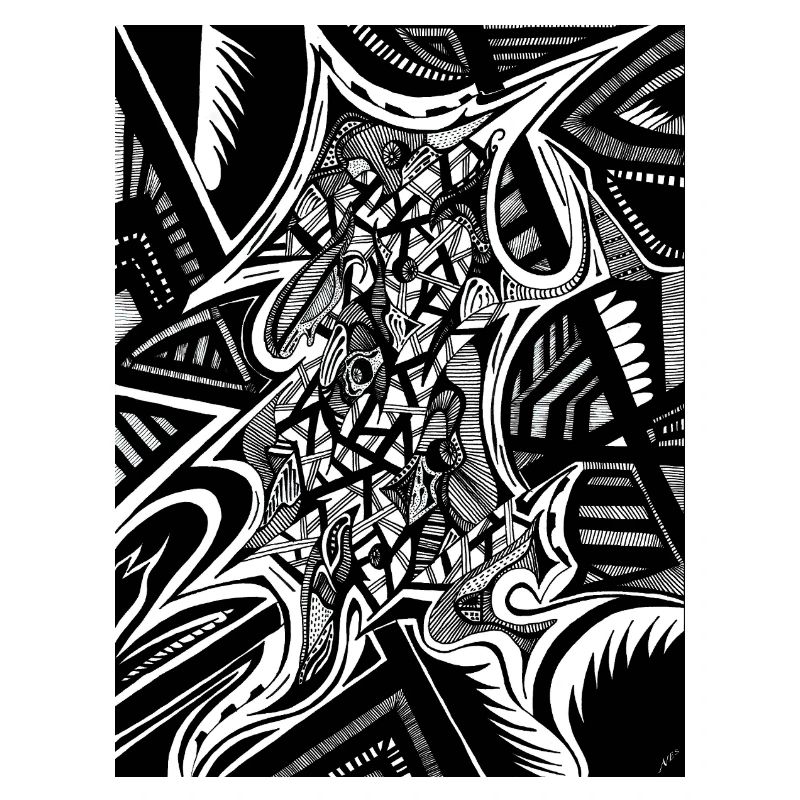 Black and White Abstract Design No. 1