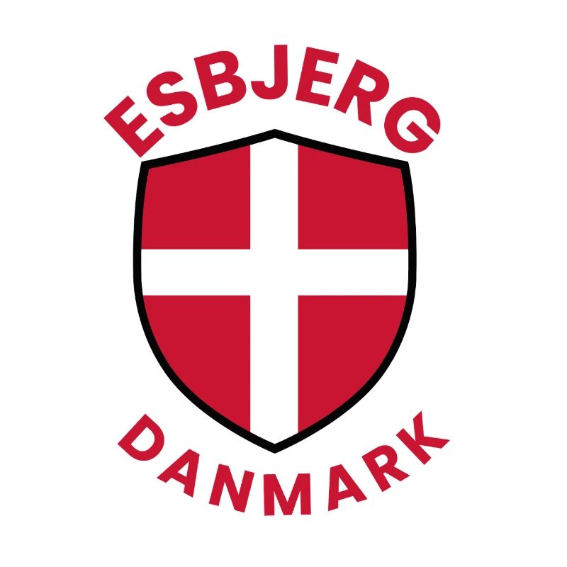 Esbjerg Denmark Shield with Danish flag