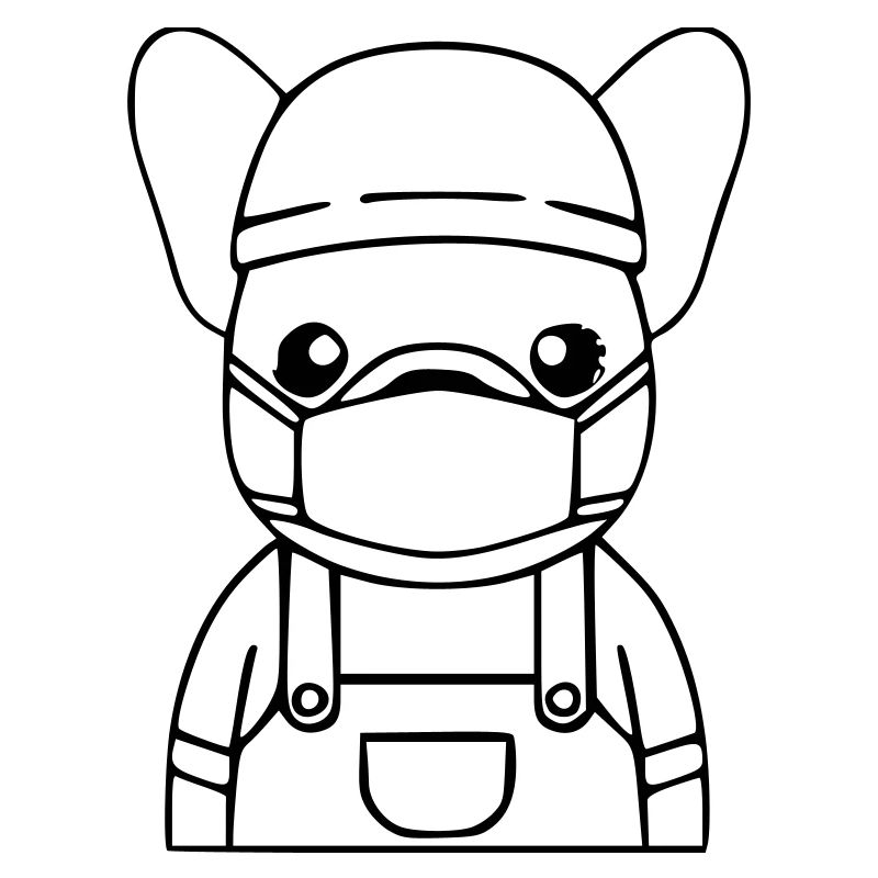 Frenchie Arzt Pflege Maske