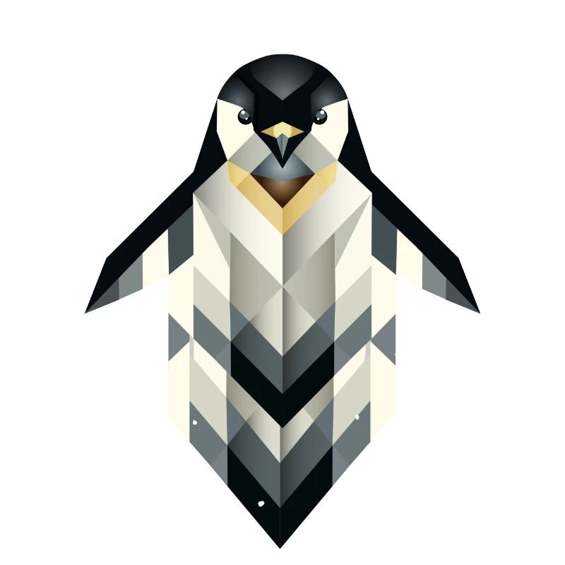 Pingouin géométrique – Élégance givrée