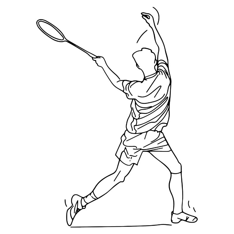 Badminton Player Drawing