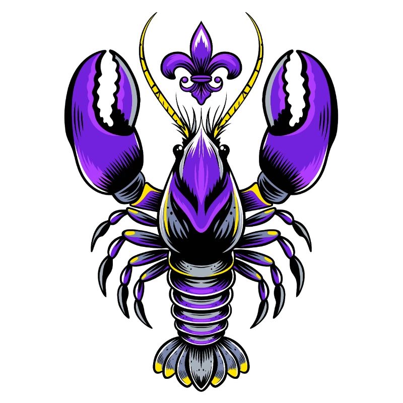 Mardi Gras Languste mit Fleur-de-Lis Design