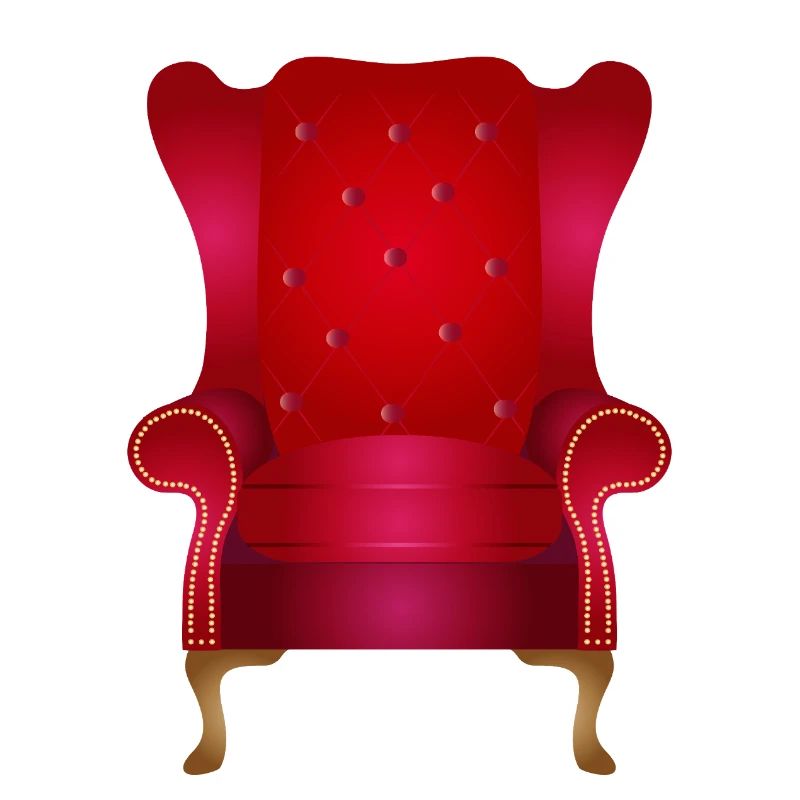 Red Vintage Wingback Chair – Luxurious Elegance