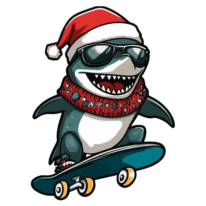 requin Noël drôle