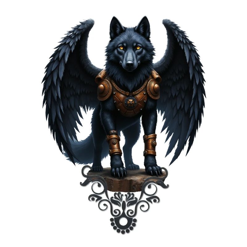 Winged Wolf Armed with Fantasy