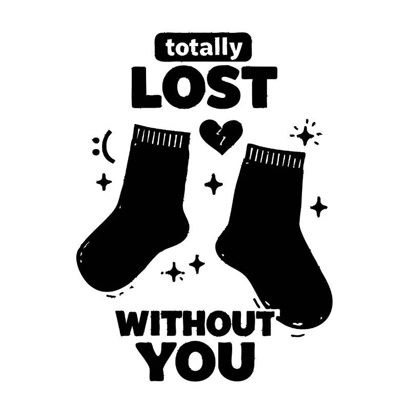 Totally Lost Without You – Funny Socks Saying