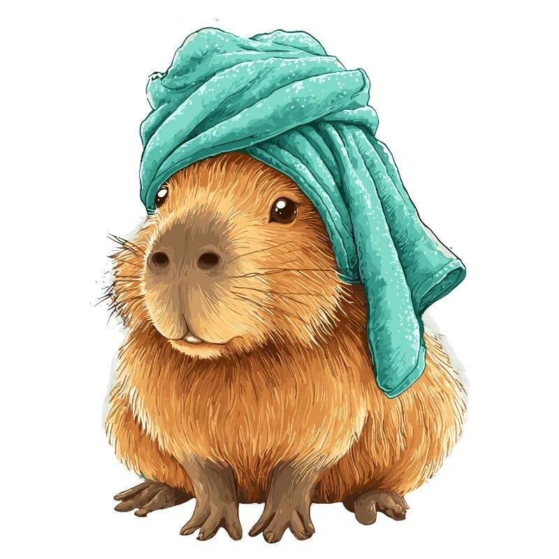 Capybara avec du tissu