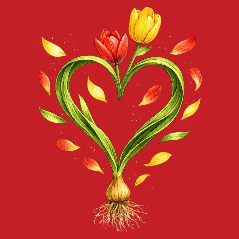 Tulip heart with visible bulb