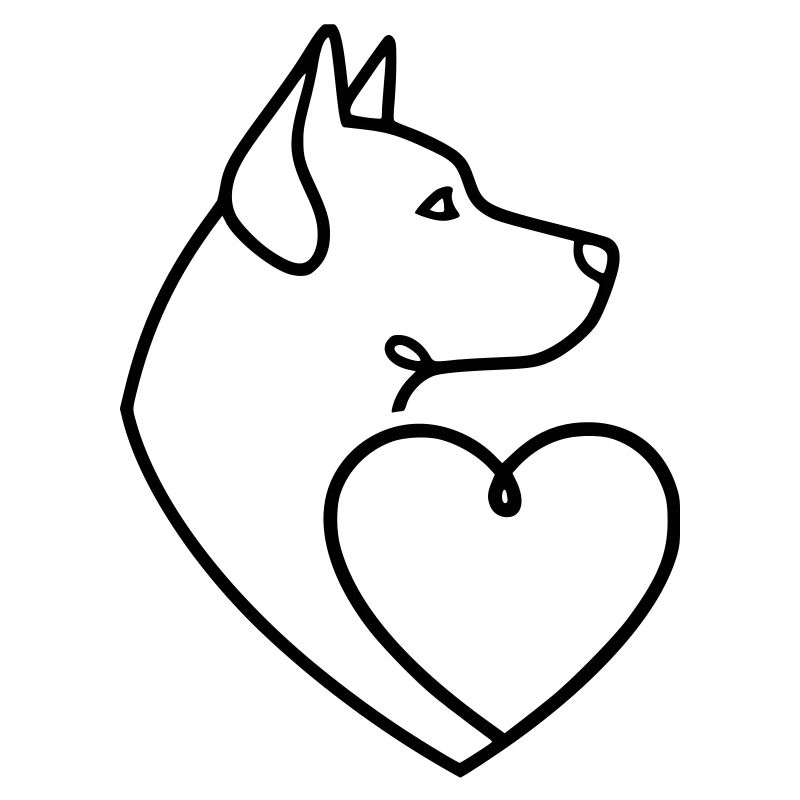 Husky Shepherd Heart Line Art
