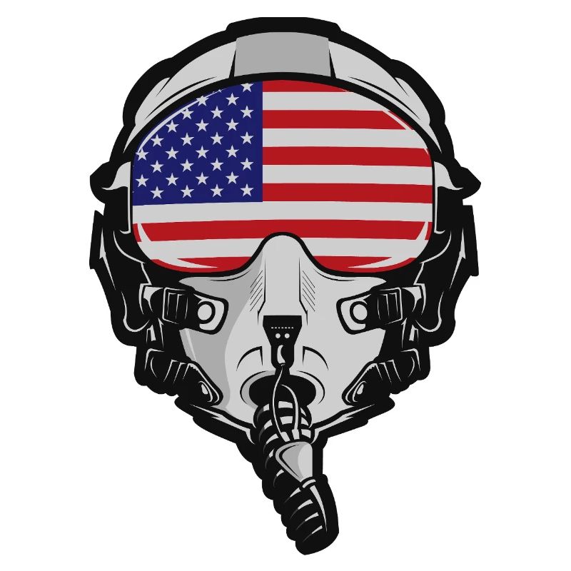 US Pilot Helmet with American Flag